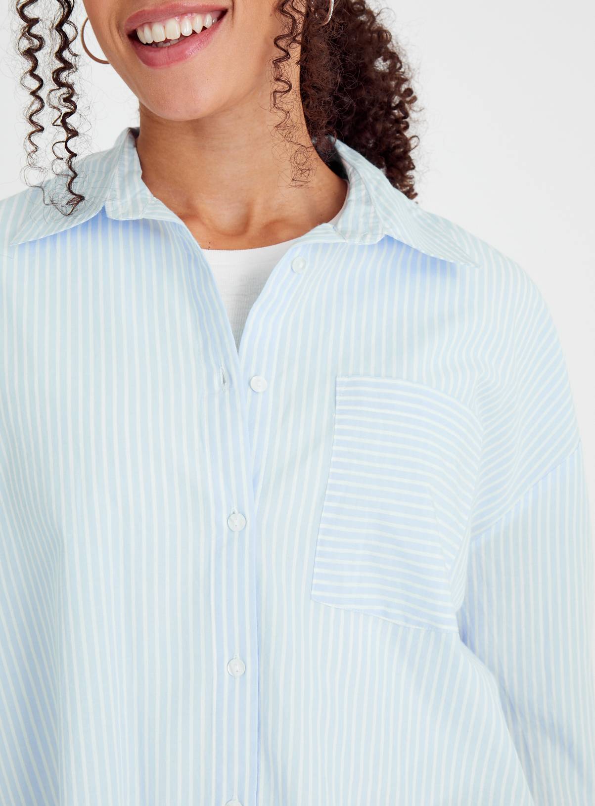 Blue Stripe Poplin Shirt 14 - Image 3